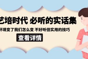 （8811期）后艺培 时代之必听的实话集：环境变了我们怎么变 不好听但实用的技巧