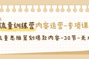 （9013期）流量训练营之内容运营-专项课，用流量思维策划爆款内容-30节-无水印